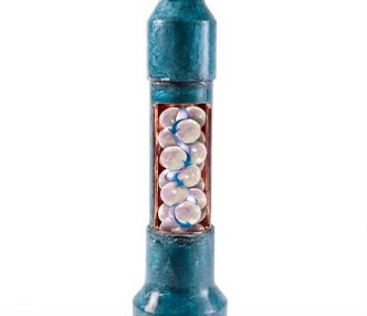 Cutaway of the Aqua Energizer showing Brazilian clear quartz crystals inside the vortex chamber