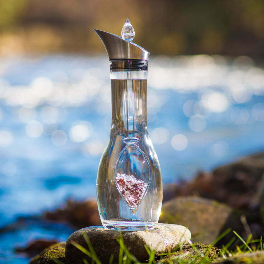 VitaJuwel Era Wellness | Crystal Water Decanter with Amethyst, Rose Quartz & Clear Quartz